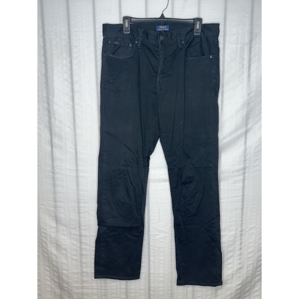 Polo Ralph Lauren Stretch Chino Pants Mens 34x32 (Fits 34x31) Black Straight Fit